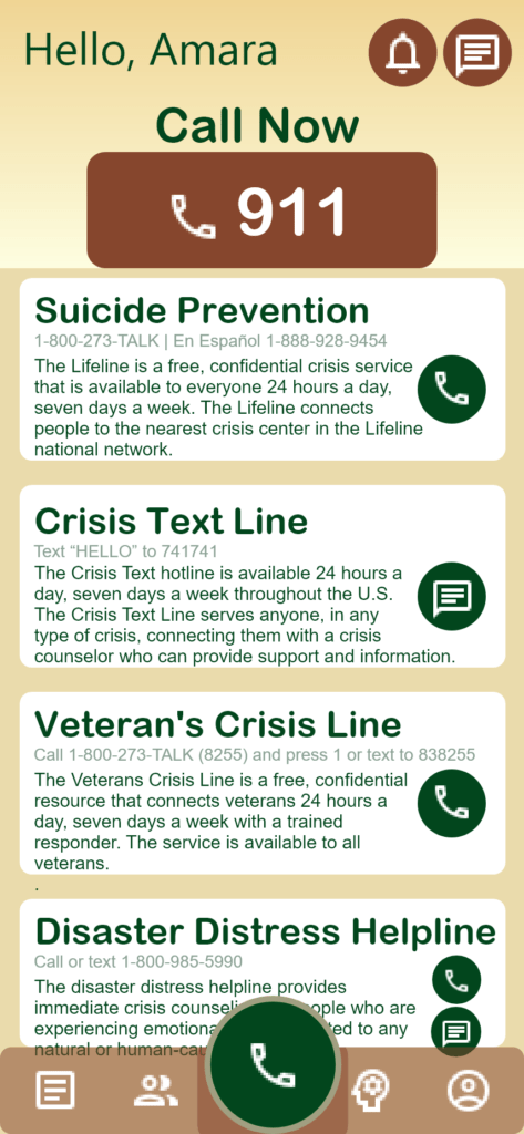 Helplines listed with direct link to number